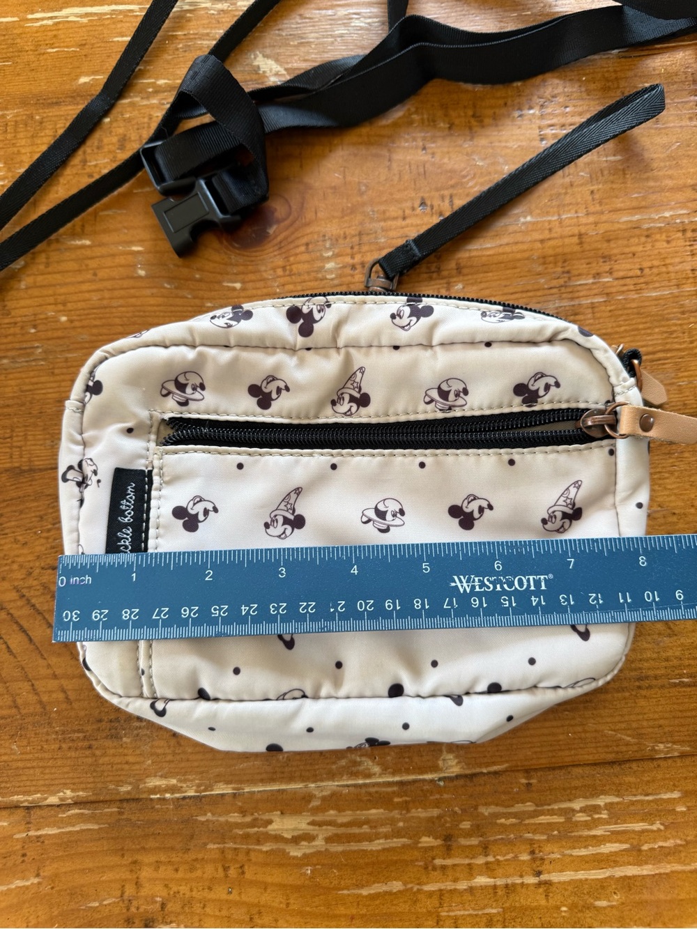 Petunia Pickle Bottom Disney Baby Mickey Mouse Belt Bag Beige 6”H x 8”W x 2”D - Picture 8 of 9